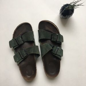 {Birkenstock} Dark Green Sandals